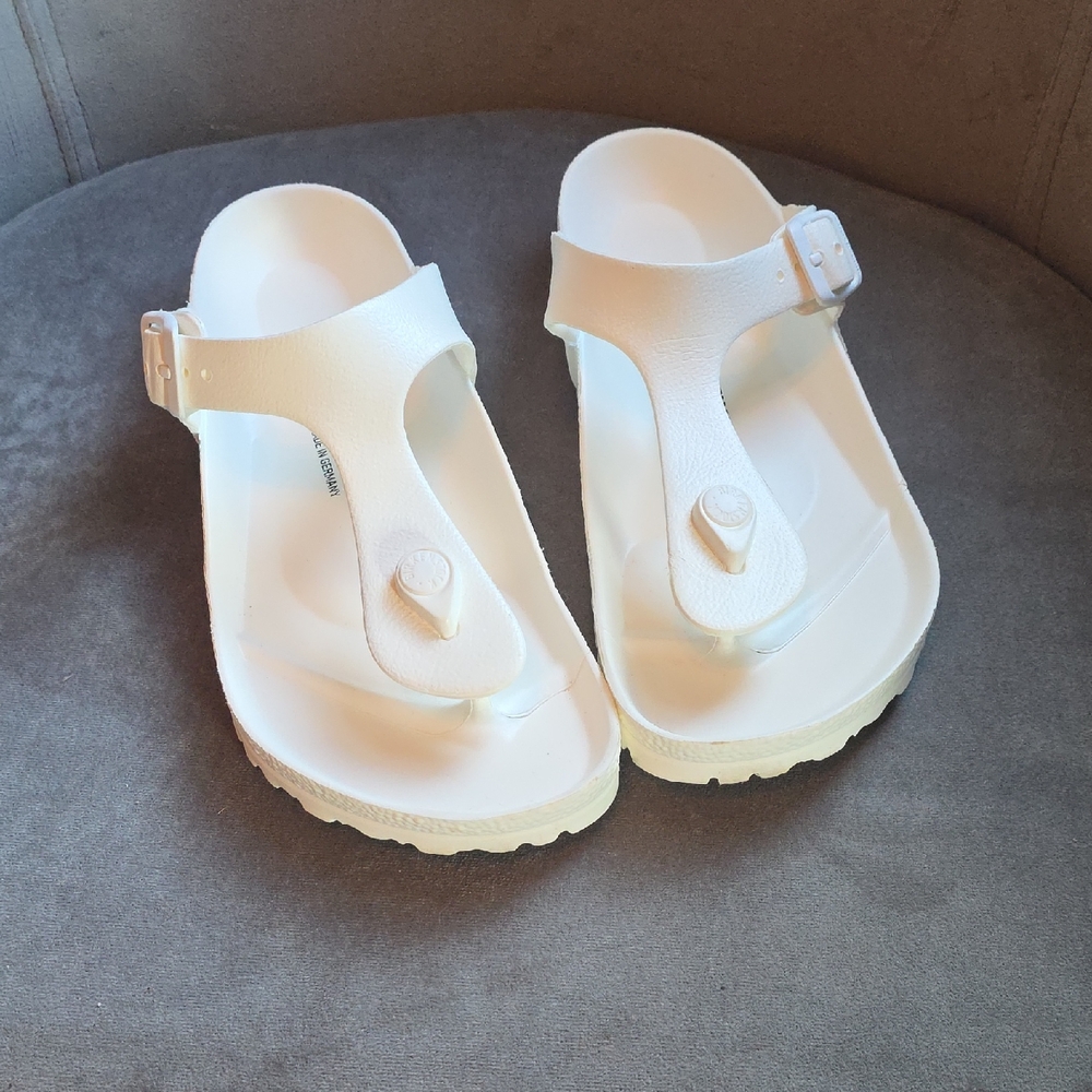 Birkenstock White Thong Sandals